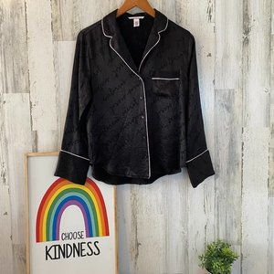 Victoria’s Secret Black signature PJ Top Shirt XS